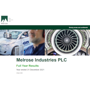 Melrose Industries PLC today announces its audited results for the year ended 31 December 2021
